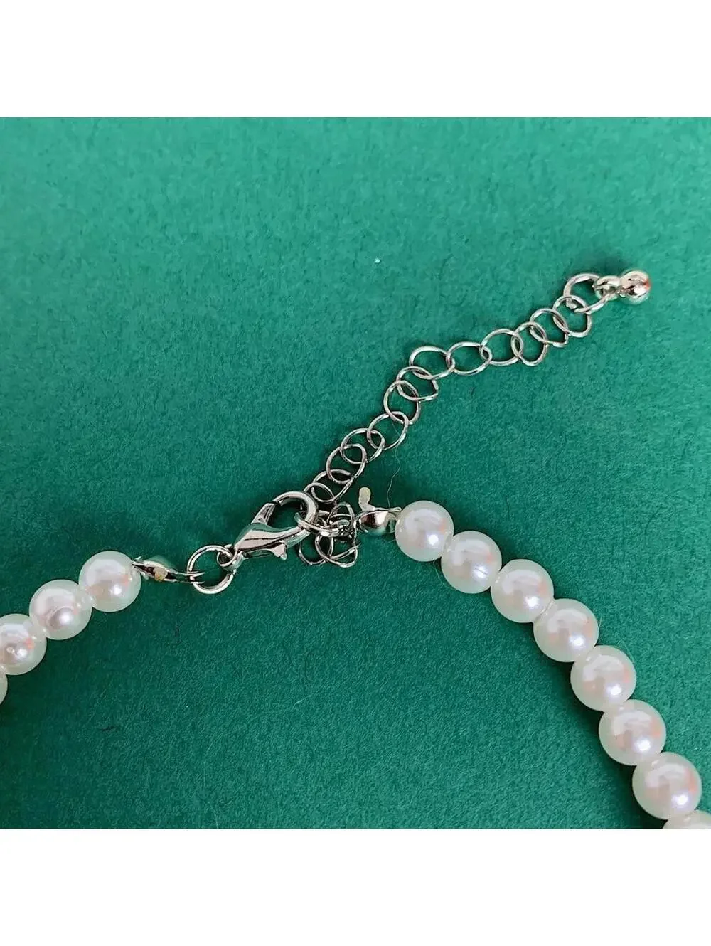 Cyber Grunge y2k Style Pearl Necklace with Gothic Silver Cross. 18-21 inches